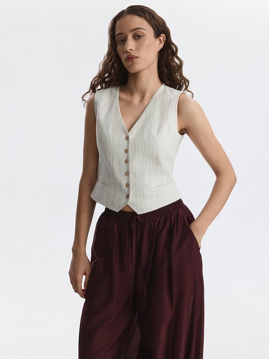 Жилет из хлопка и льна: фото №3