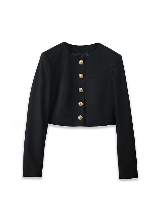 Укороченный жакет из костюмной ткани: фото №4