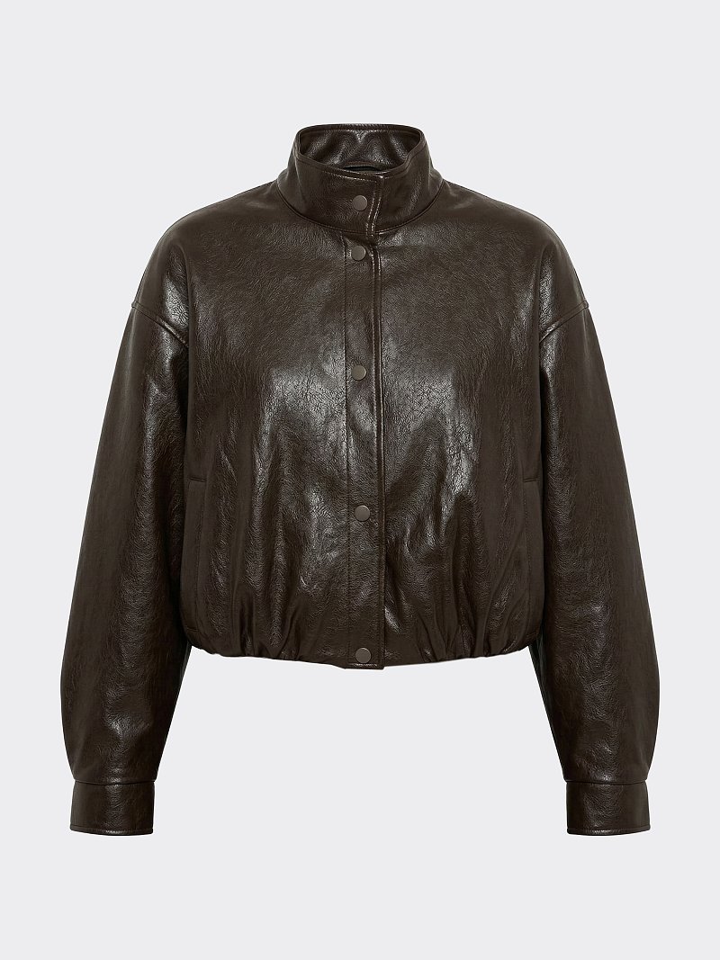 Утепленная куртка из экокожи