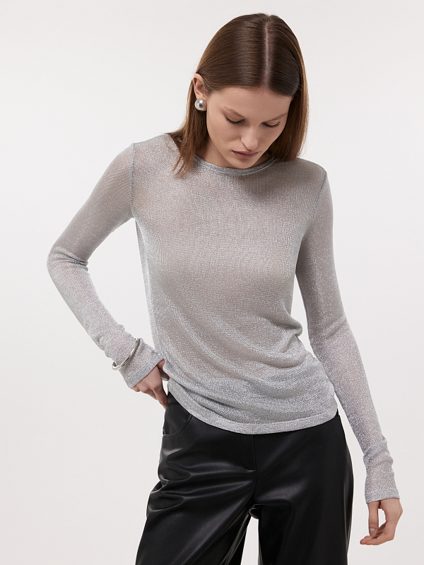 Сетчатый лонгслив с люрексом