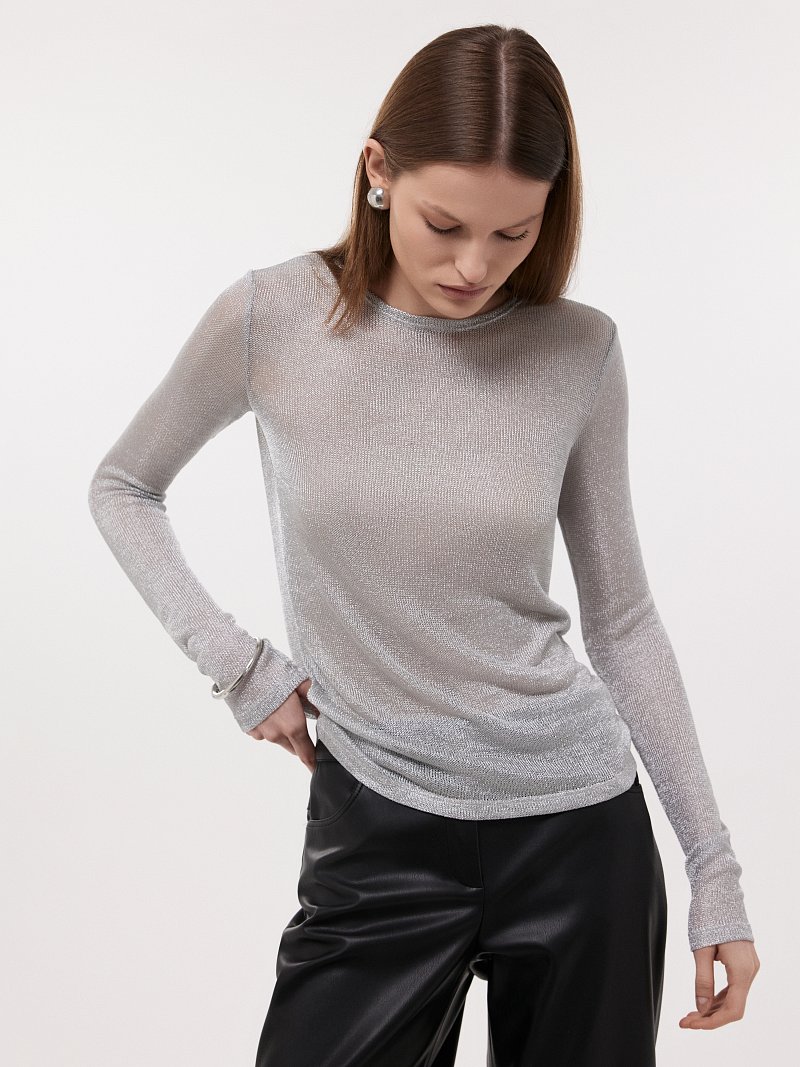 Сетчатый лонгслив с люрексом