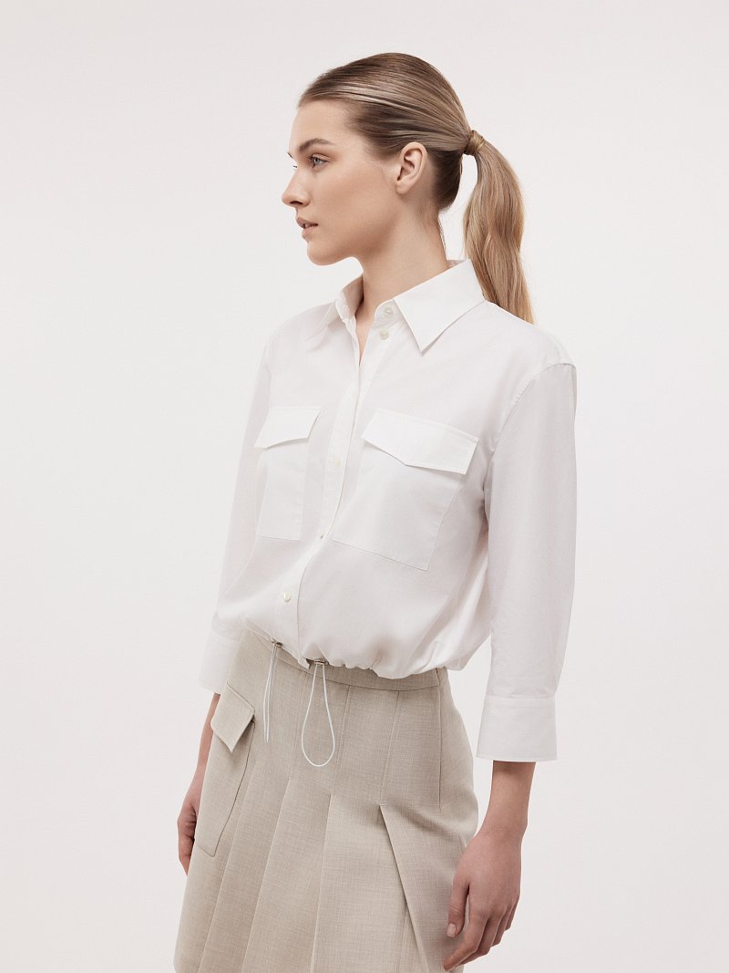 Укороченная рубашка с рукавами 3/4