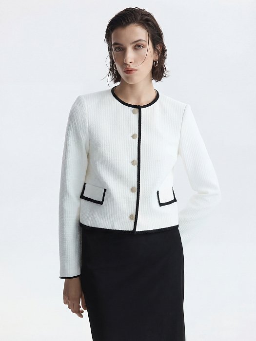 Прямой жакет из твида: фото №3