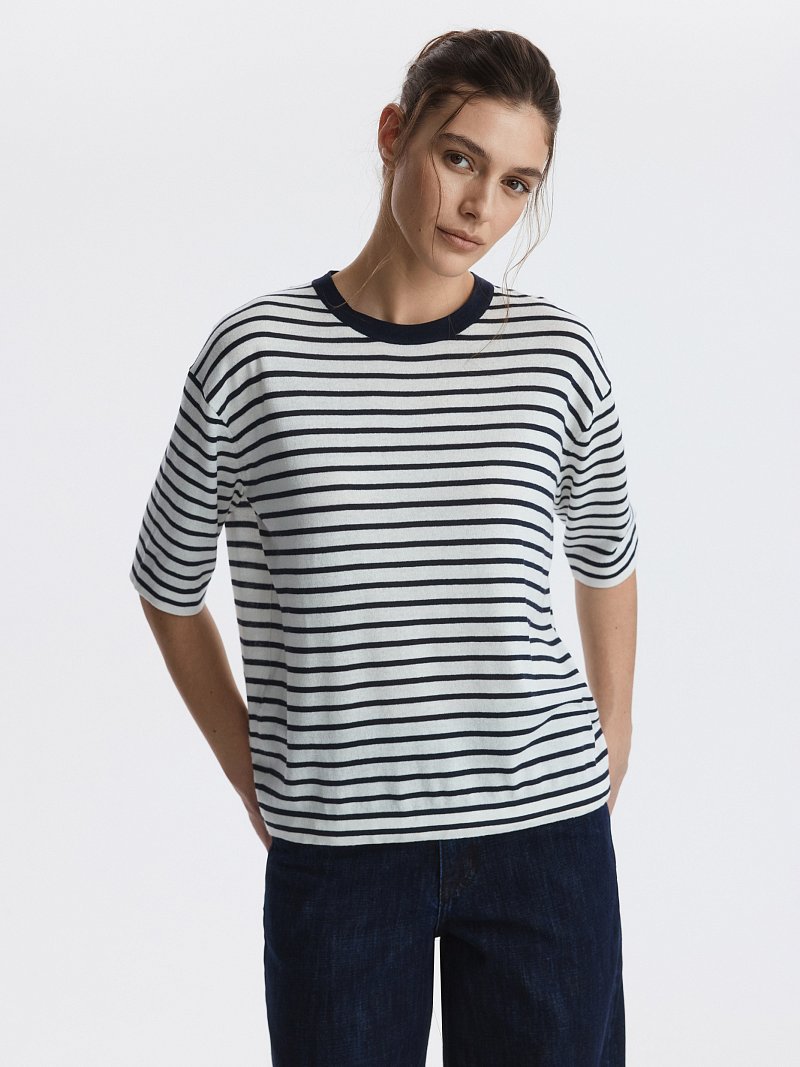 Джемпер из хлопка в полоску