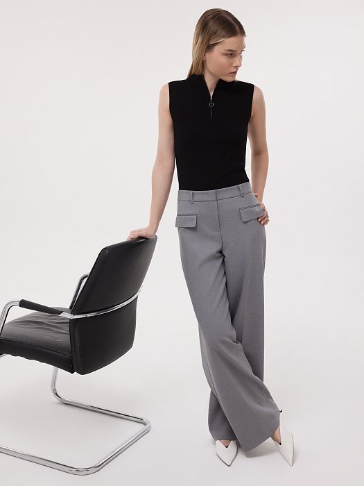 Прямые брюки с клапанами: фото №5