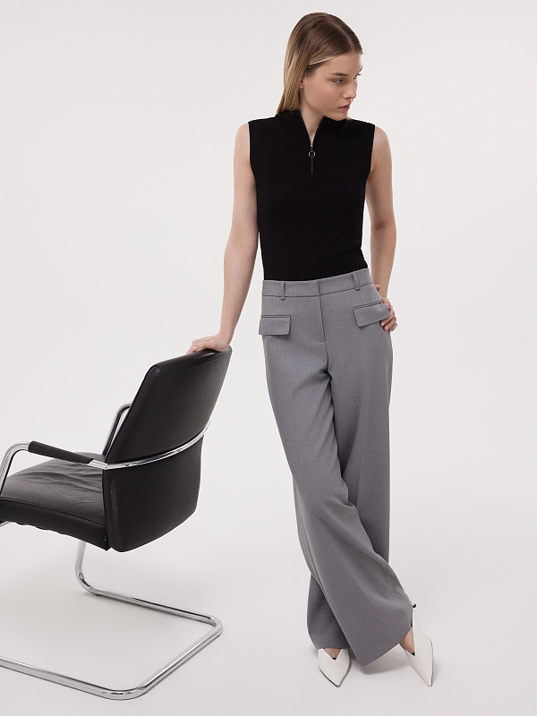 Прямые брюки с клапанами