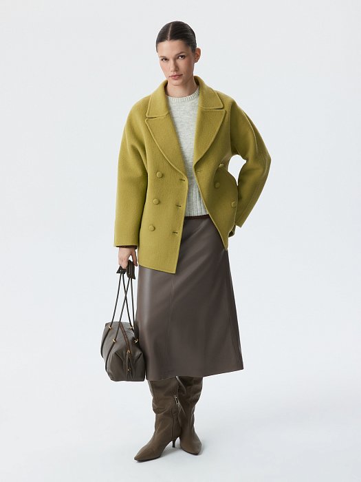 Двубортное укороченное пальто (Р158): фото №7