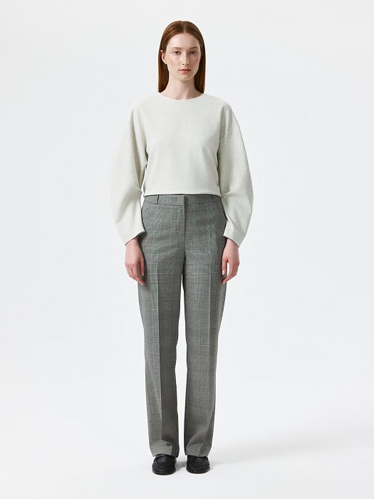 Зауженные брюки в клетку: фото №6