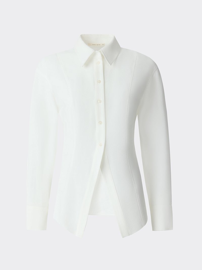 Приталенная рубашка из вискозы