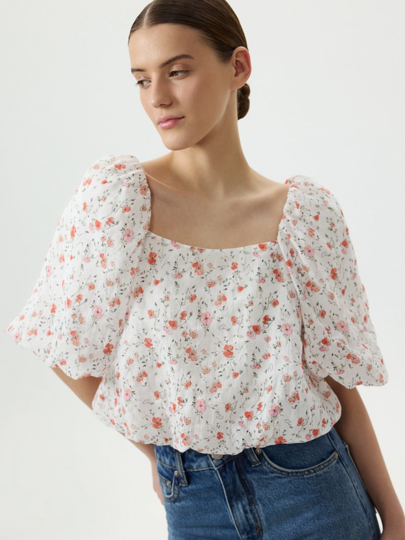 Блуза из лиоцелла с цветами