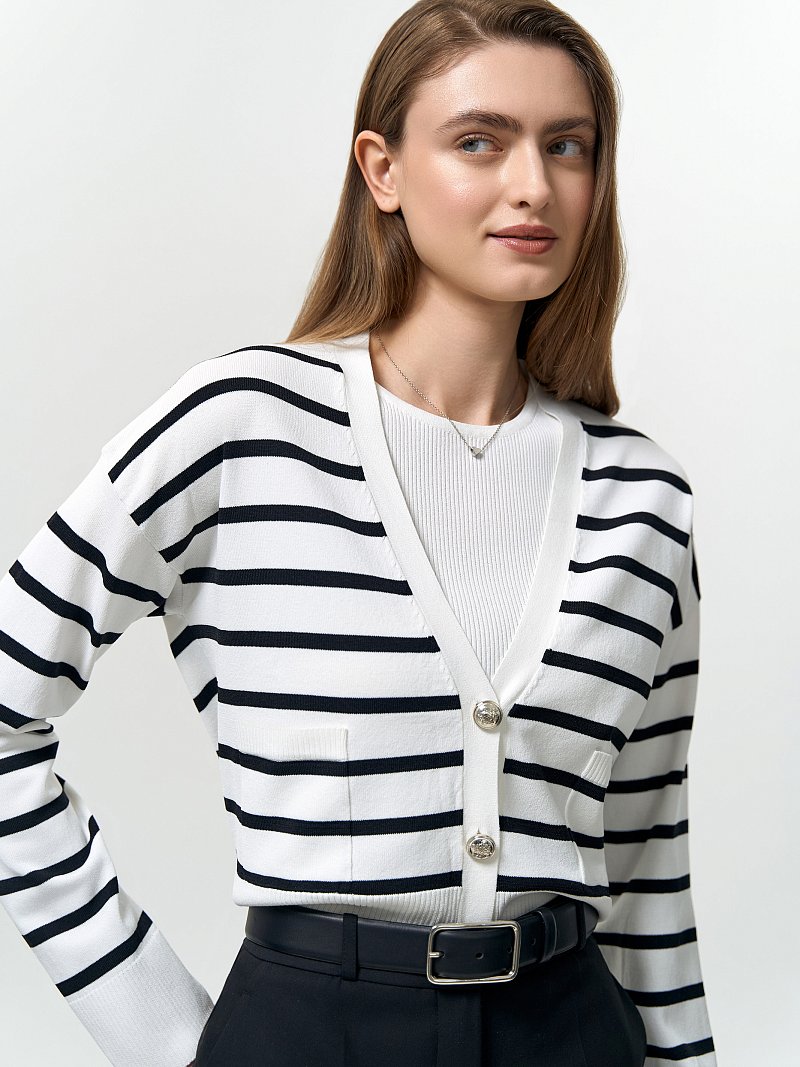 Укороченный кардиган в полоску