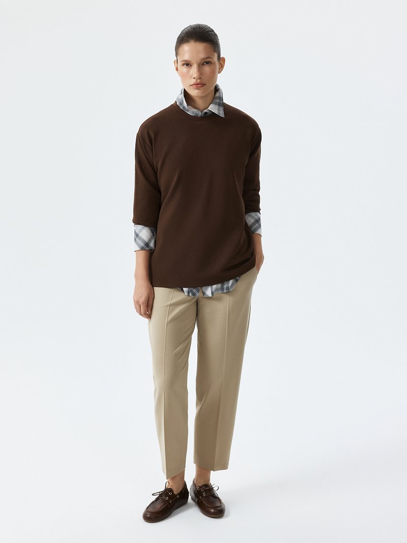 Зауженные брюки из переработанного материала