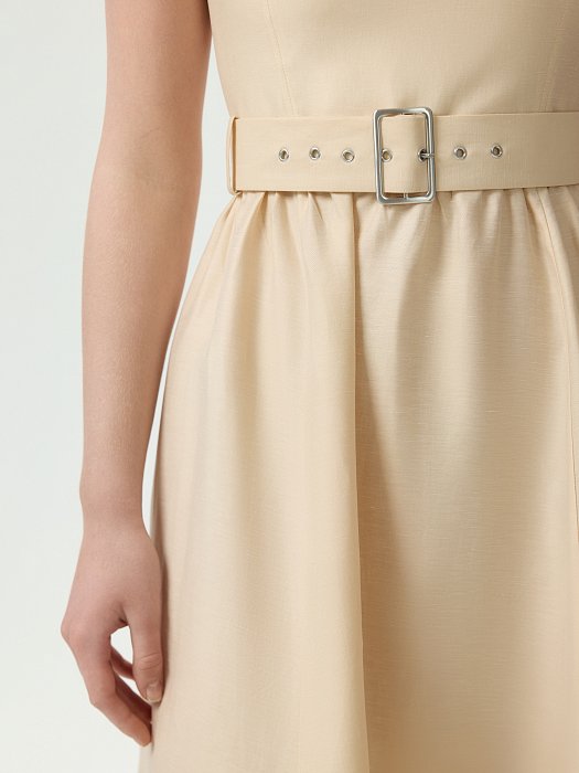 Льняной сарафан с поясом: фото №4