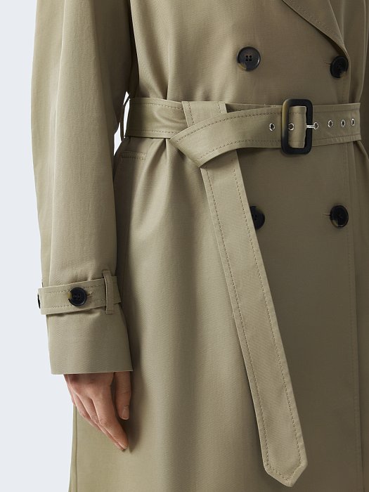 Двубортный тренч с хлопком (Р158): фото №4