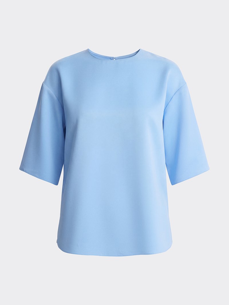 Атласная блуза на молнии