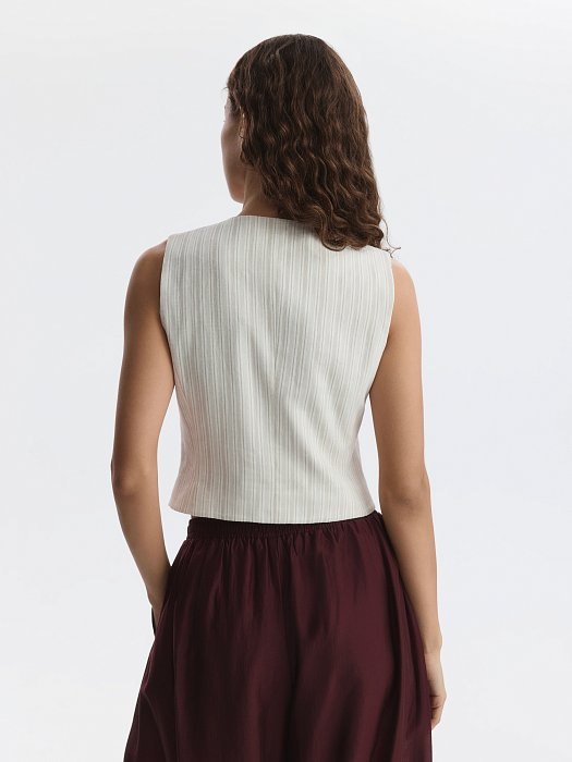 Жилет из хлопка и льна: фото №5