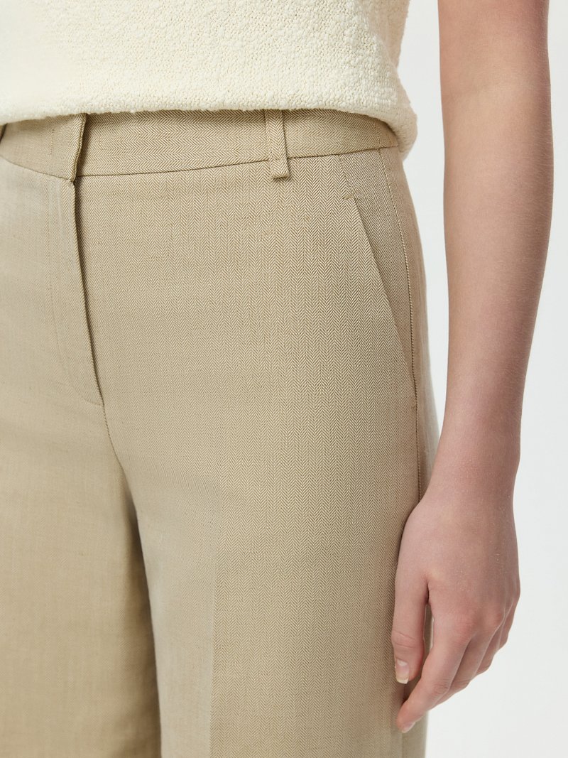 Классические брюки из хлопка и льна