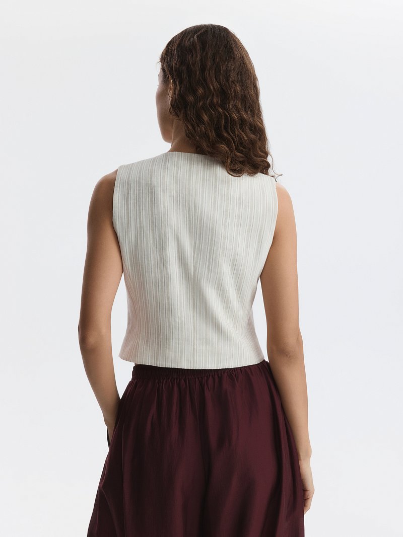 Жилет из хлопка и льна