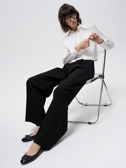 Широкие брюки с защипами: фото №7