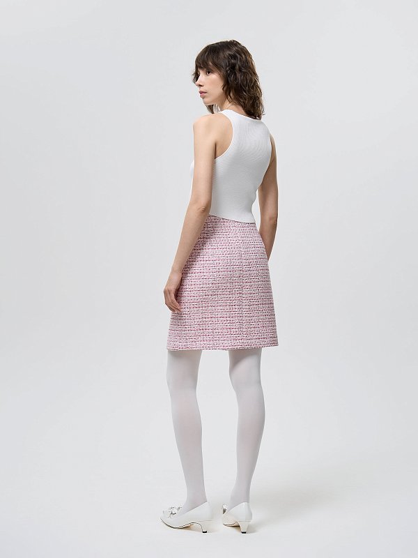 Прямая юбка из твида