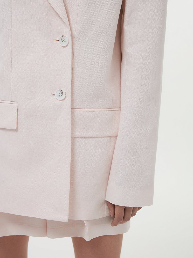 Прямой жакет из смесового льна 