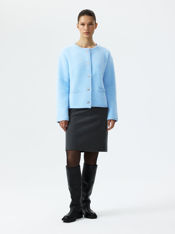 Кардиган из пушистого трикотажа