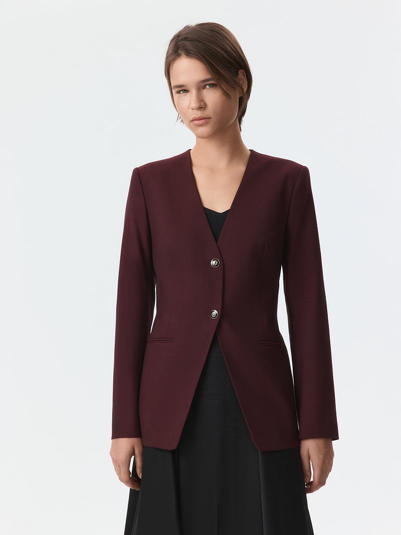 Приталенный жакет с шерстью