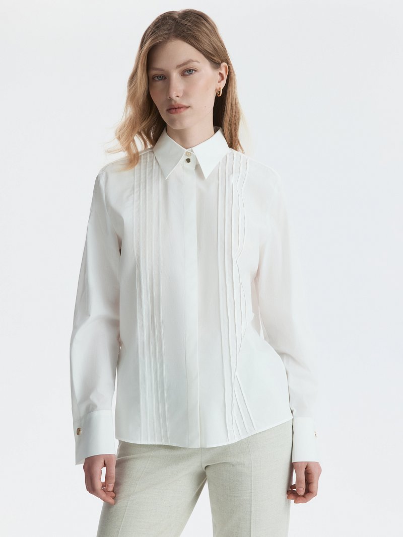 Хлопковая блуза с рельефами