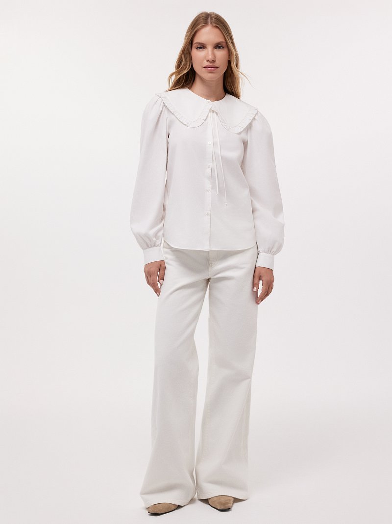 Блуза со съемным воротником