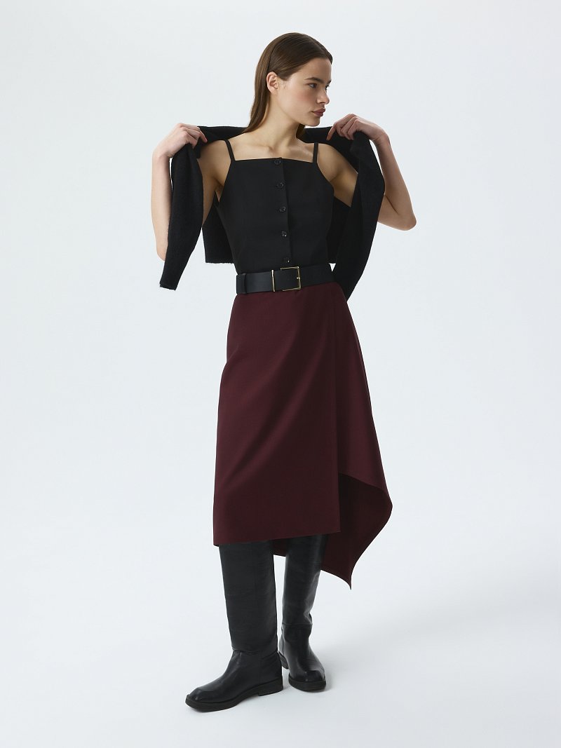 Асимметричная юбка на запах