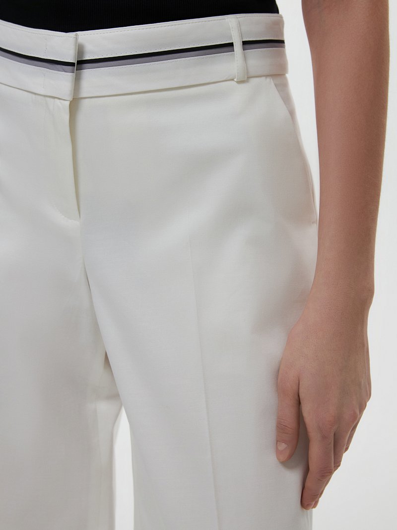 Хлопковые брюки с акцентным поясом