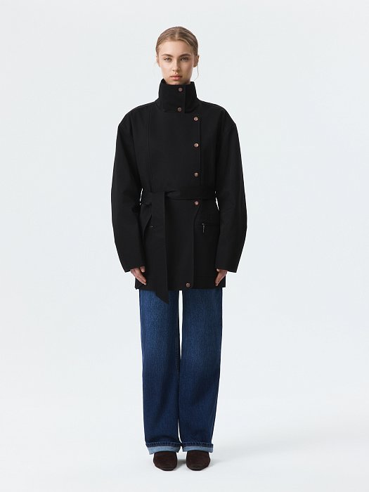 Объемный плащ из хлопка: фото №2