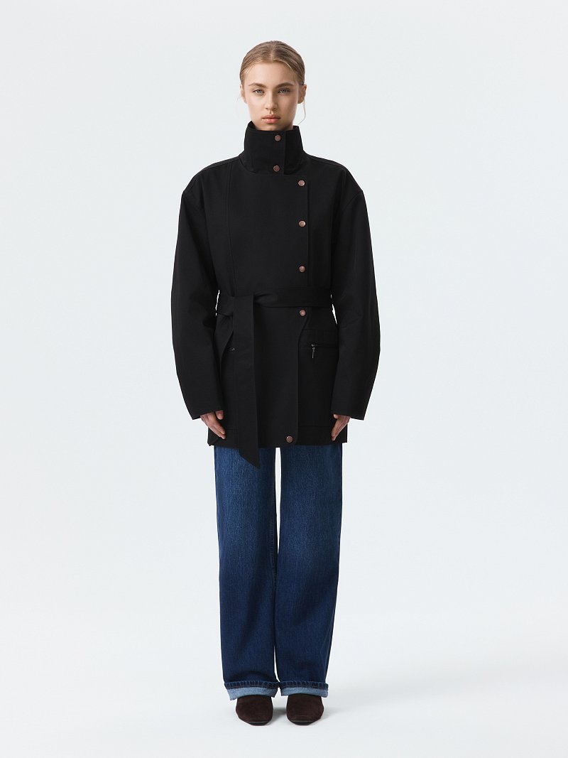 Объемный плащ из хлопка