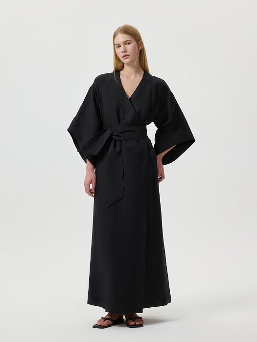 Платье-кимоно из конопляной ткани: фото №5