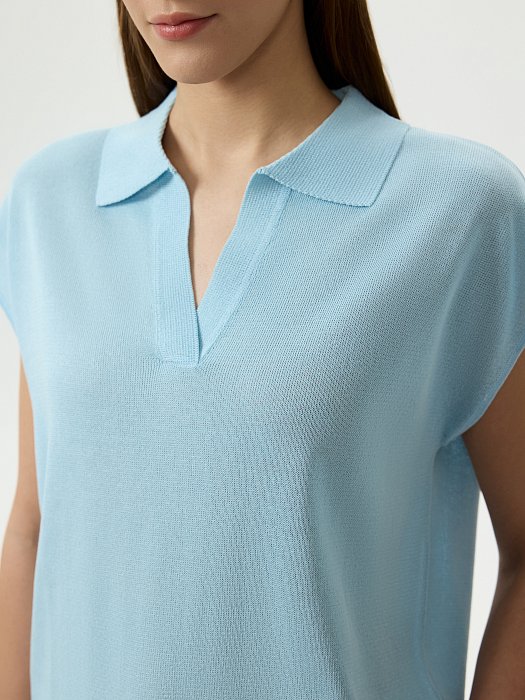 Вязаное поло из вискозы: фото №2