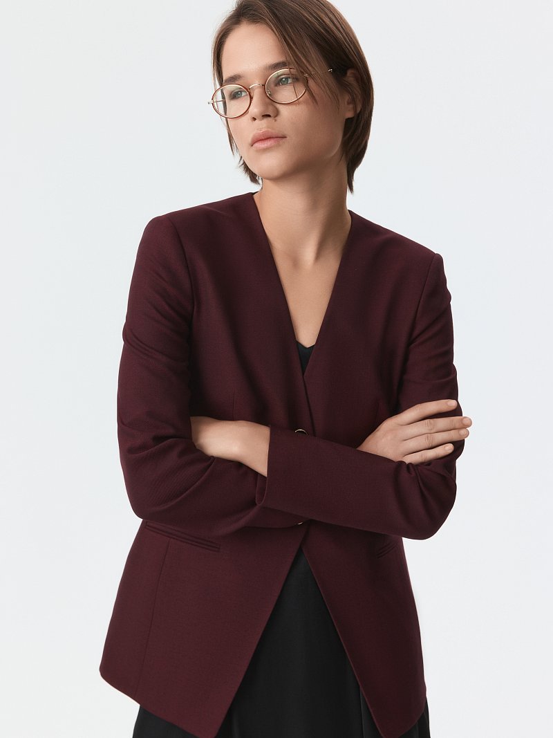 Приталенный жакет с шерстью (Р158)