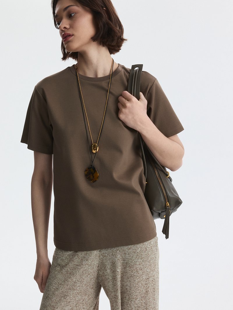 Однотонная футболка из 100% хлопка 