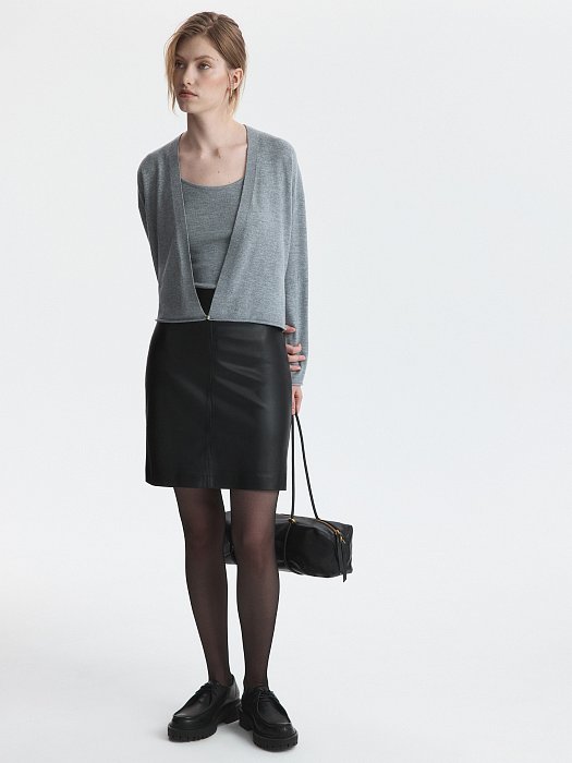 Мини-юбка из экокожи: фото №6