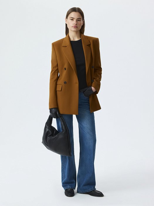 Двубортный жакет с шерстью: фото №5