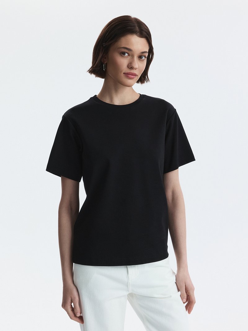 Однотонная футболка из 100% хлопка 