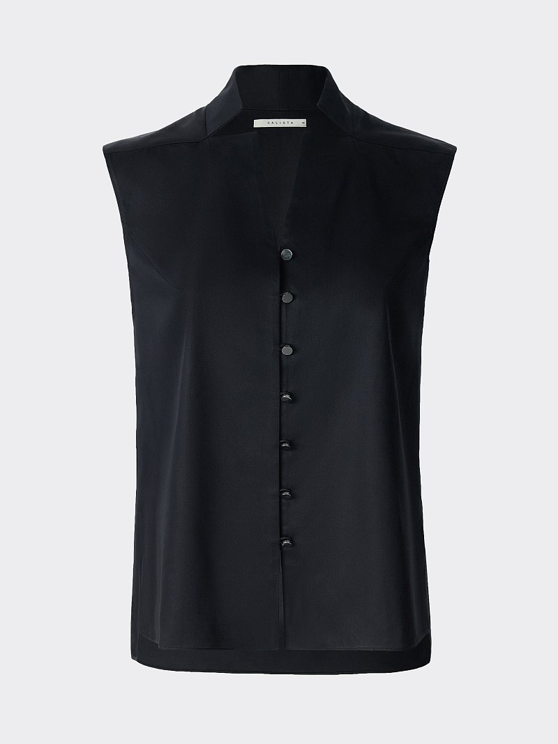 Хлопковая блуза без рукавов