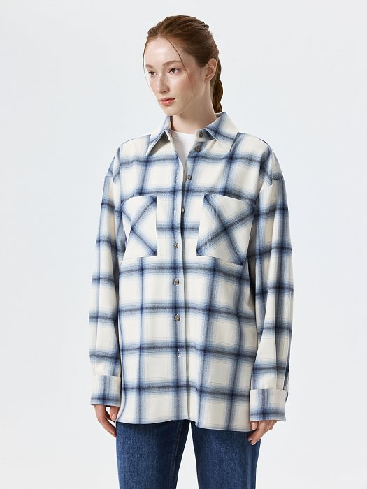 Клетчатая рубашка с карманами: фото №2