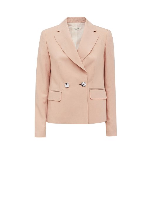 Двубортный жакет изо льна: фото №5