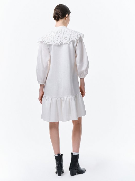 Льняное платье со съемным воротником: фото №7