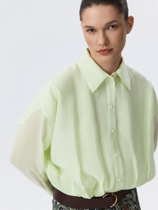 Укороченная блуза из лиоцелла (Р158): фото №6