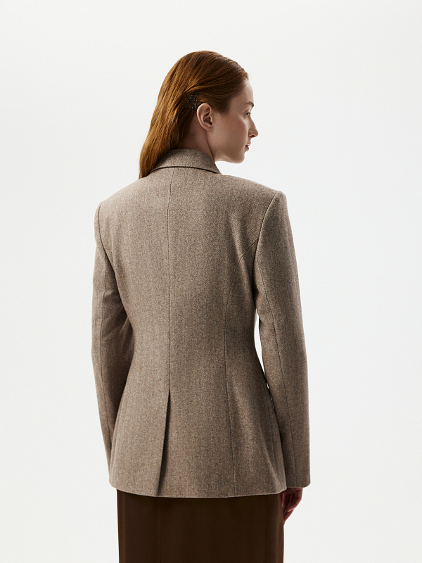 Жакет из твида «в елочку»