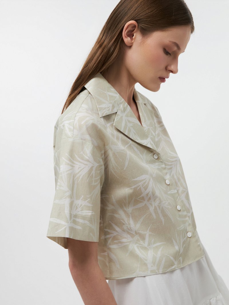 Укороченная рубашка из хлопка