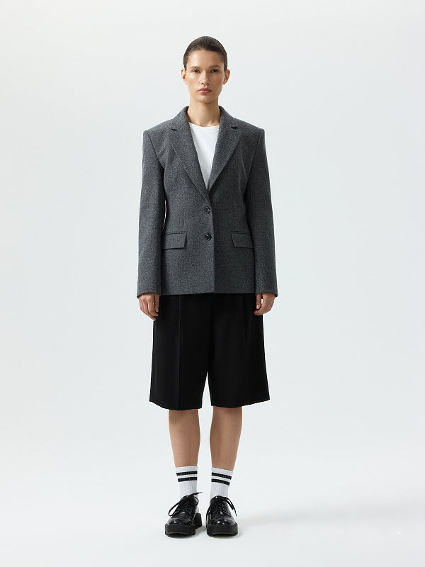 Жакет из твида «в елочку»