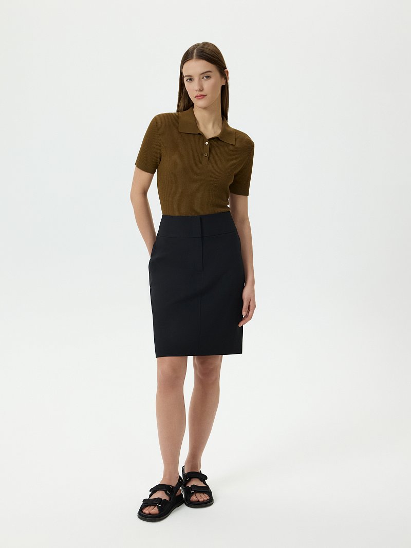 Прямая юбка с высокой посадкой