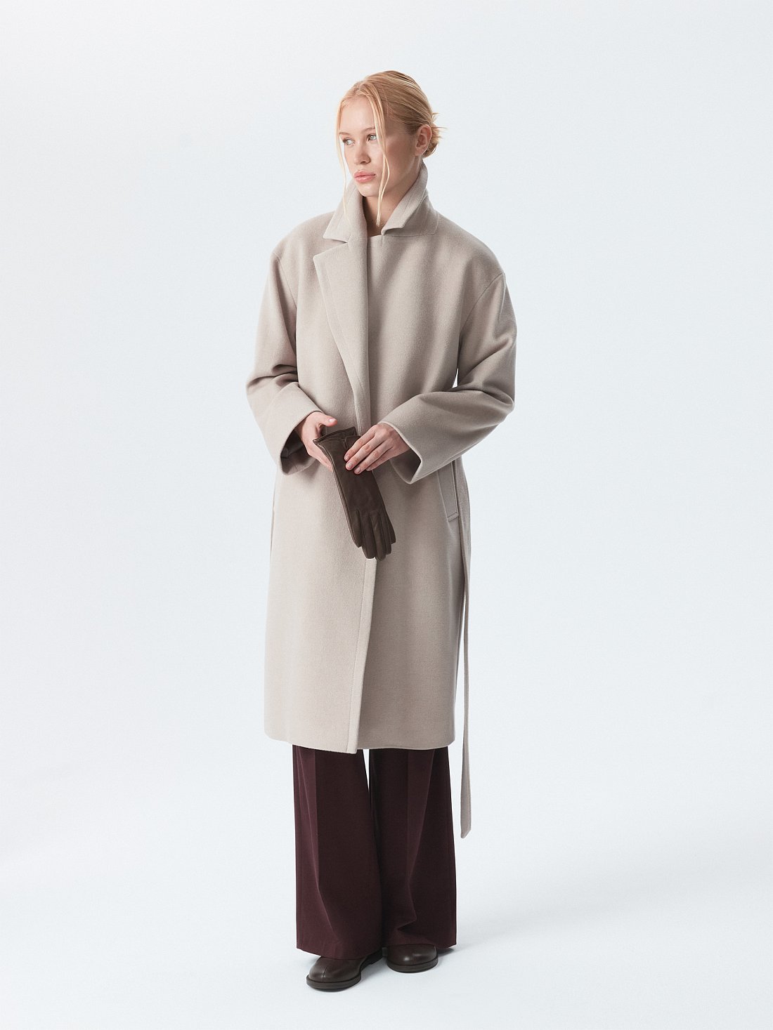 Пальто из шерсти с шелком: фото №1